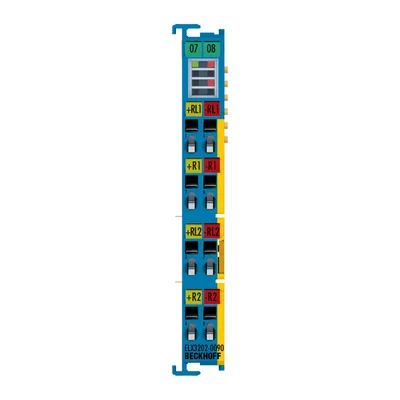 Beckhoff ELX3202-0090 EtherCAT Terminal, 2-channel analog input, temperature, RTD (Pt100), 16 bit, Ex i, TwinSAFE SC