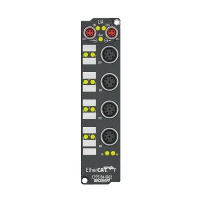 Beckhoff EPP3184-0802 EtherCAT P Box, 4-channel analog input, current, 4…20 mA, 16 bit, single-ended, M12, HART