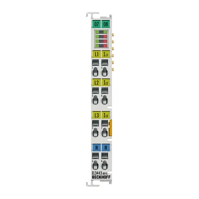 Beckhoff EL3443-0010 EtherCAT Terminal, 3-channel analog input, power measurement, 480 V AC/DC, 5 A, 24 bit