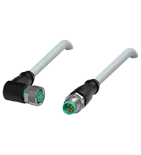 Pepperl+Fuchs V31-WM-2M-PUR-V31-GM Cordset M8 socket angled to M8 plug straight A-coded, 4-pin, PUR cable grey