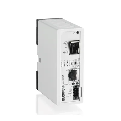 Beckhoff CU1561 Infrastructure, media converter, Ethernet/EtherCAT, 100 Mbit/s, 24 V DC, fiber optic POF