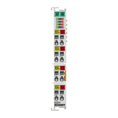 Beckhoff EL3314 EtherCAT Terminal, 4-channel analog input, temperature, thermocouple, 16 bit