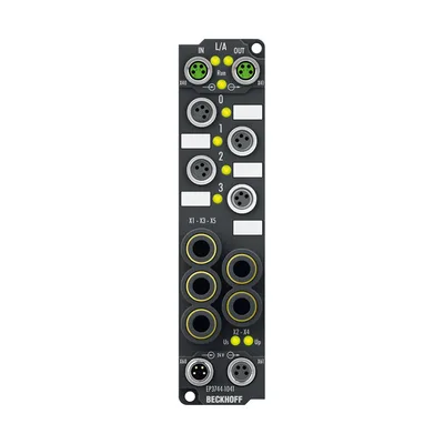 Beckhoff EP3744-1041 EtherCAT Box, 4-channel analog input + 8-channel digital combi, pressure, 0…7000 hPa (0…+7 bar), M8
