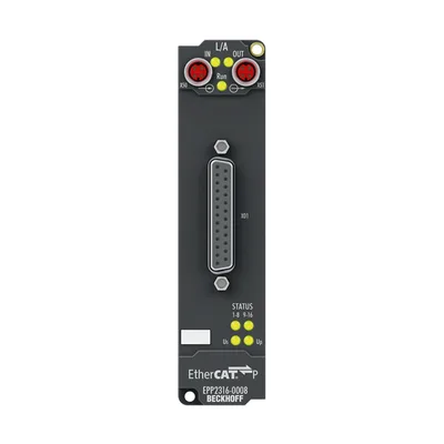 Beckhoff EPP2316-0008 EtherCAT P Box, 8-channel digital input + 8-channel digital output, 24 V DC, 10 µs, 05 A, D-sub