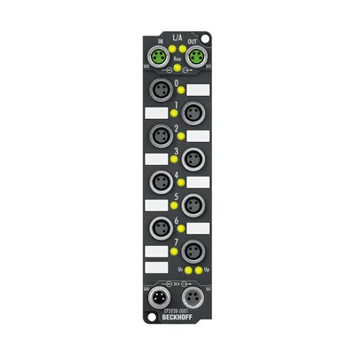 Beckhoff EP2038-0001 EtherCAT Box, 8-channel digital output, 24 V DC, 2 A, M8, with diagnostics