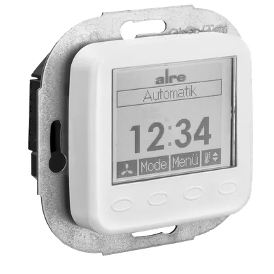 Alre KTRRUu217.456#28/V2 Room thermostat with timer, heating/cooling, flush-mounted, 230V AC, cover fits BUSCH-JAEGER Reflex SI/SI Linear, pure white, gloss