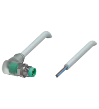 Pepperl+Fuchs V3S-WM-E2-2M-PVC Male cordset single-ended M8 angled A-coded, LED 3-pin, PVC cable grey