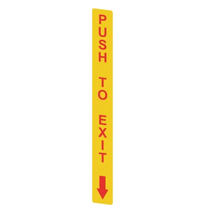 Pizzato VF AP-A1AGR02 Yellow adhesive in PC, rectangular 300x32 mm, red writing "PUSH TO EXIT"