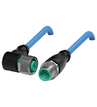 Pepperl+Fuchs V1-W-N-10M-PUR-V1-G Cordset M12 socket angled to M12 plug straight A-coded, 2-pin, PUR cable blue, NAMUR