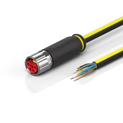 Beckhoff ZK7208-3000-Axxx B17, ENP cable, PUR, 5 G 15 mm² + (1 x 4 x AWG22), drag chain suitable, key 1 (2 x 24 V DC + PE)