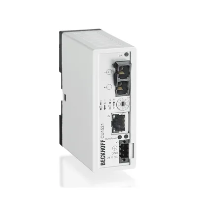 Beckhoff CU1521-0010 Infrastructure, media converter, Ethernet/EtherCAT, 100 Mbit/s, 24 V DC, fiber optic single-mode