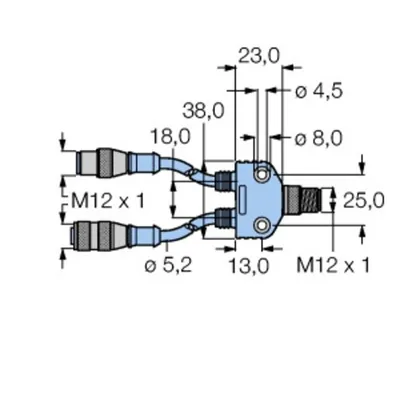 Turck VB2-FSW/RSSW RKSW 455-0.5M-0.5M