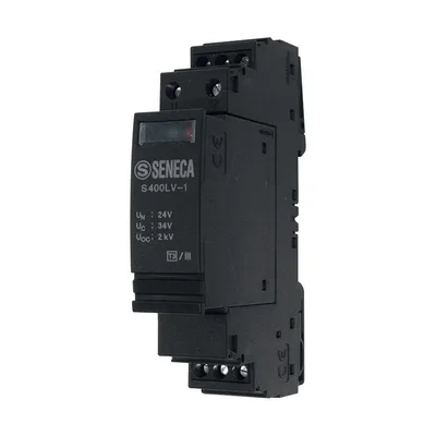 Seneca S400LV-1 Type 3 surge protection for power equipment, 24 Vac/dc with 3 conductors (L, N, PE)