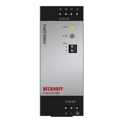 Beckhoff PS1061-2410-0000 Power supply PS1000; output: 24 V DC, 10 A; input: AC 200…240 V, 1-phase