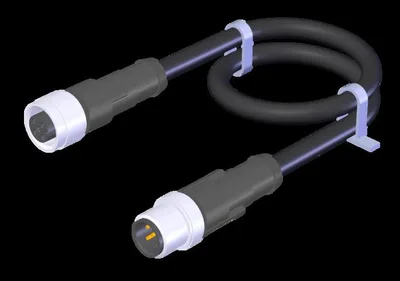 Euchner C-M12M08-08X025PV10,0-M12F08-123433 Connecting cable with 2 plug connectors M12, 8-pin, 10 m