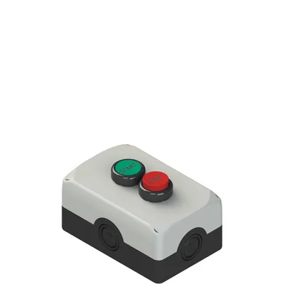 Pizzato ES AC32011 Complete unit with enclosure, 1 flush pushbutton, 1 projecting pushbutton and contacts