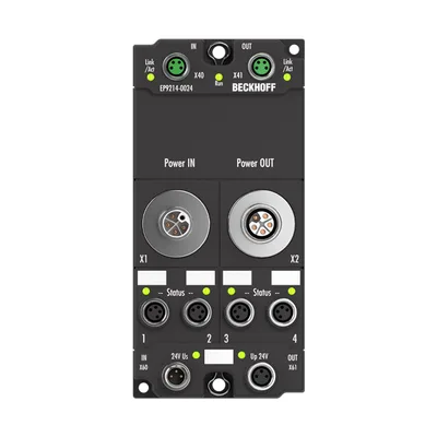 Beckhoff EP9214-0024 EtherCAT Box, 4/4-channel power distribution, for EtherCAT Box modules, M12, L-codedNew