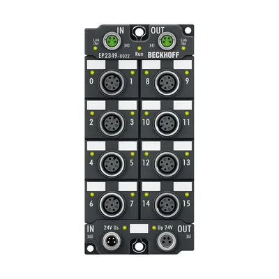 Beckhoff EP2349-0022 EtherCAT Box, 16-channel digital combi, 24 V DC, 10 µs, 05 A, M12