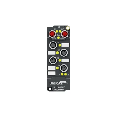 Beckhoff EPP2334-0061 EtherCAT P Box, 4-channel digital combi, 24 V DC, 10 µs, 05 A, M8