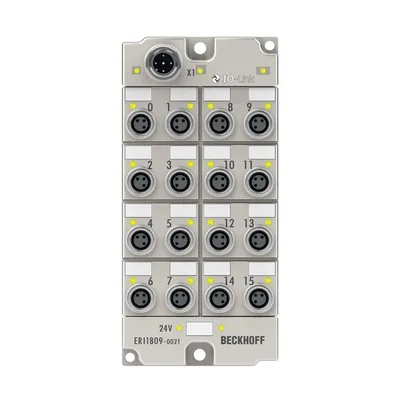 Beckhoff ERI1809-0021 IO-Link box, 16-channel digital input, 24 V DC, 3 ms, M8, zinc die-cast