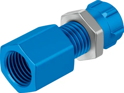 Festo QCK-3/8-PK-9-B Perde Geçiş Rakoru (Somunlu Bağlantı)