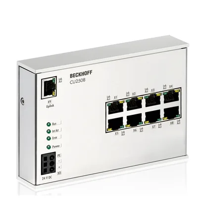 Beckhoff CU2508 Infrastructure, 8-port port multiplier, Ethernet, 24 V DC, RJ45