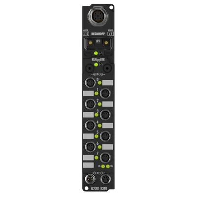 Beckhoff IL2301-B310 Coupler Box, 4-channel digital input + 4-channel digital output, PROFIBUS, 24 V DC, 3 ms, 05 A, M8