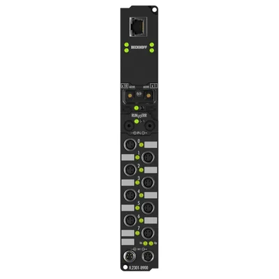 Beckhoff IL2301-B900 Coupler Box, 4-channel digital input + 4-channel digital output, Ethernet, 24 V DC, 3 ms, 05 A, M8