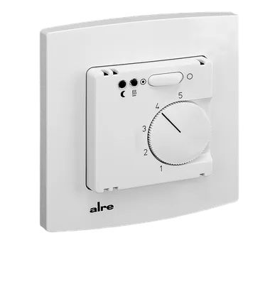 Alre FETR 101.715#21 Underfloor temperature controller with remote sensor, flush-mounted, 10-50…°C, alre frame, cover 50x50mm, pure white, gloss