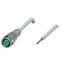 Pepperl+Fuchs V1-G-E2-10M-PUR Female cordset single-ended M12 straight A-coded, LED 3-pin, PUR cable grey