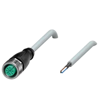 Pepperl+Fuchs V1-G-3M-PUR-ABG0 Female cordset single-ended M12 straight A-coded, 4-pin, PUR cable grey, shielded