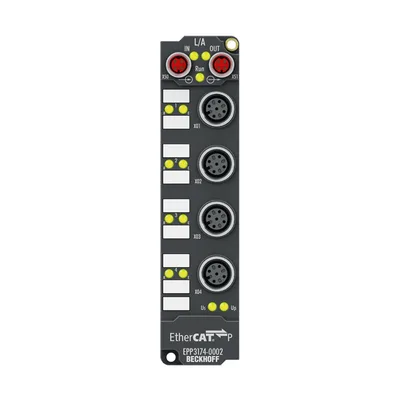 Beckhoff EPP3174-0002 EtherCAT P Box, 4-channel analog input, multi-function, ±10 V, 0/4…20 mA, 16 bit, differential, M12