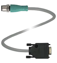 Pepperl+Fuchs V1S-G-2M-PUR-SUBD9 Cable connector, M12, 4-pin, PUR cable on Sub-D female connector, 9-pin