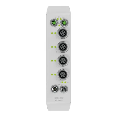 Beckhoff EQ3314-0002 EtherCAT Box, 4-channel analog input, temperature, thermocouple, 16 bit, M12, stainless steel