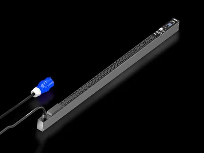 Rittal DK 7979.215 DK PDU metered, compact basic power distributor incl energy mearsuremnt per phase, with network interface and display, WHD: 44x1295x70 mm, IEC 60 320: 24x C13, 4x C19