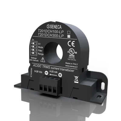 Seneca T201DCH300-LP AC/DC contactless TRMS current (± 300 A) transducer, Hall Effect with 420 mA AO