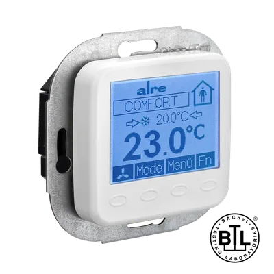 Alre KTRBUu217.456#28 BACnet room controller flush-mounted, 230V AC, cover fits BUSCH-JAEGER Reflex SI/SI Linear, pure white, gloss