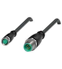 Pepperl+Fuchs V31-GM-BK5M-PVC-U-V1-G Cordset M8 socket straight to M12 plug straight A-coded, 4-pin, PVC cable black, UL approved