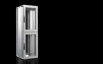 Rittal VX 5315.175 VX IT kompartman rack kabini, havalandırmalı, ön ve arkada 19" montaj dikmeli, 2 bölme, 2 x 23 U, GYD: 600x2200x1000 mm, pano çerçevesi ve panel parçaları: RAL 7035, iç donanımlar: RAL 9005