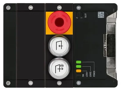 Euchner MGB2-I-MLI-U-YE5A4-KA-R-170478 Interlocking module MGB2-I-MLI (2 pushbuttons, emergency stop, door hinge on right)