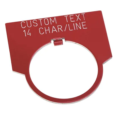 Allen Bradley 800T-X121E 30mm 800T Red Custom Text Half Round