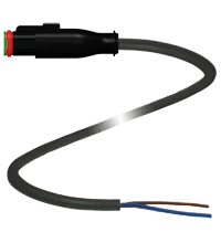 Pepperl+Fuchs DT2S-G-BK6M-PUR/0,75 Female cordset single-ended Deutsch socket straight, 2-pin, PUR cable black