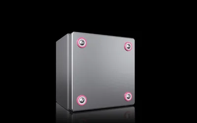 Rittal KX 1564.000 KX terminal kutusu, GYD: 150x150x120 mm, paslanmaz çelik 14301, montaj plakasız, kapaklı, hızlı kilit ile