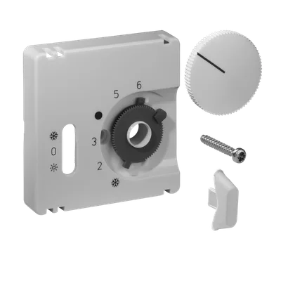 Alre JZ-038.020 Cover set for room thermostat RTBSU, 50×50, traffic/studio white (RAL9016), gloss