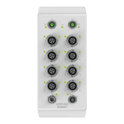 Beckhoff EQ2809-0022 EtherCAT Box, 16-channel digital output, 24 V DC, 05 A, M12, stainless steel