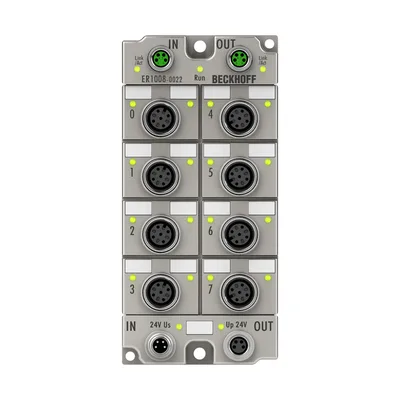 Beckhoff ER1008-0022 EtherCAT Box, 8-channel digital input, 24 V DC, 3 ms, M12, zinc die-cast
