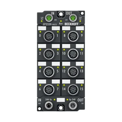 Beckhoff EP2339-0022 EtherCAT Box, 16-channel digital combi, 24 V DC, 3 ms, 05 A, M12