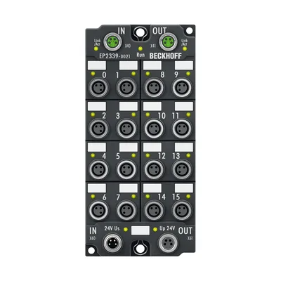 Beckhoff EP2339-0021 EtherCAT Box, 16-channel digital combi, 24 V DC, 3 ms, 05 A, M8