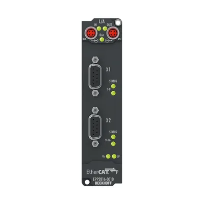 Beckhoff EPP2816-0010 EtherCAT P Box, 16-channel digital output, 24 V DC, 05 A, D-sub