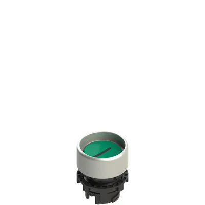 Pizzato E2 1PU2P429L2 Spring-return green booted pushbutton with marking